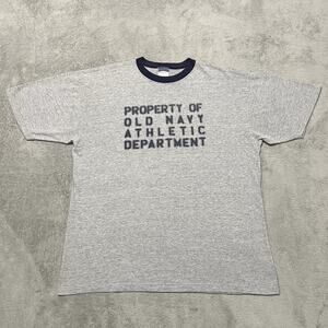 Old Navy T Shirt Mens L Gray Property Athletic Department Vintage USA Made Tee